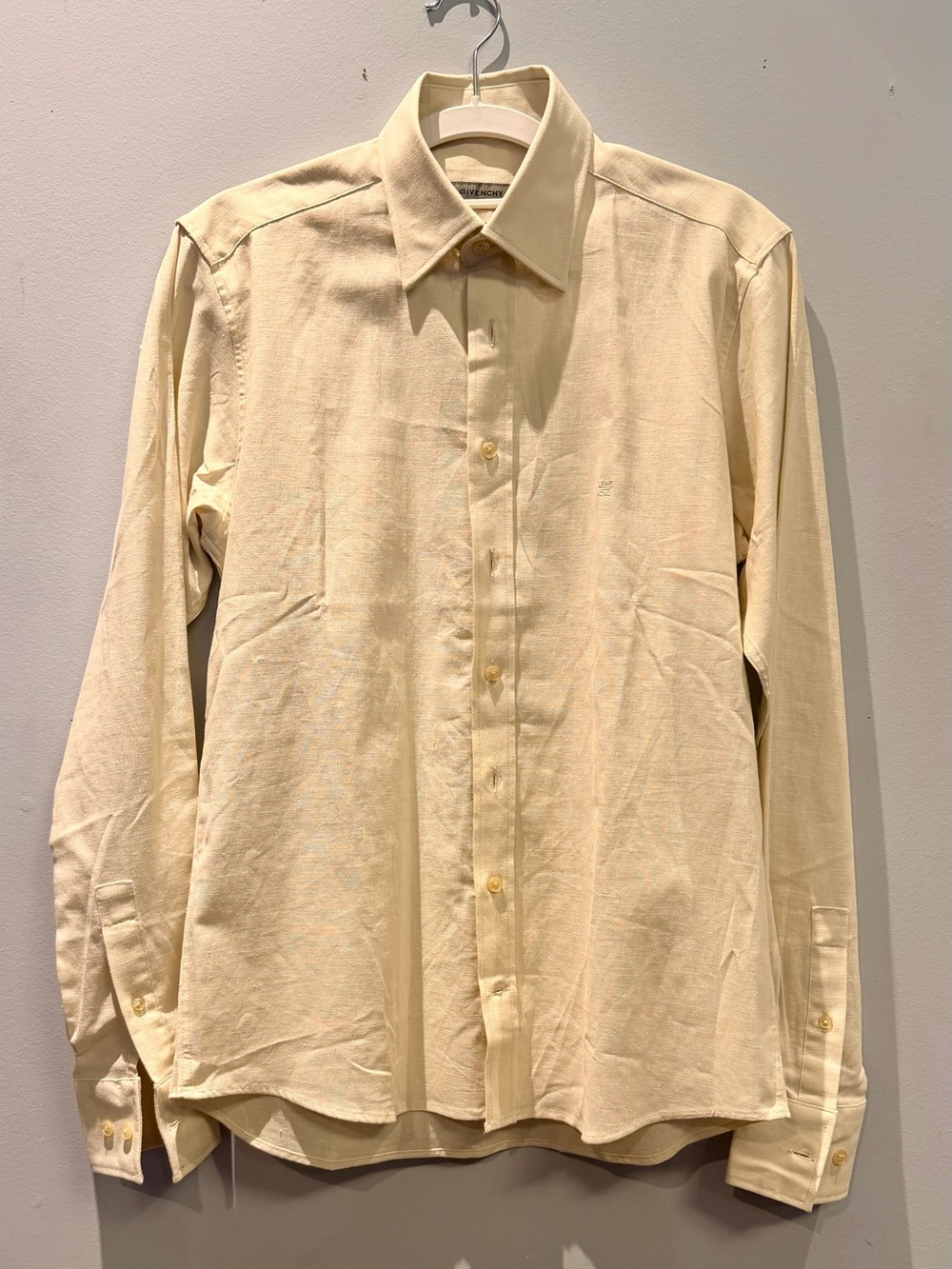 Givenchy Cream Long-Sleeve Button-Up Dress Shirt